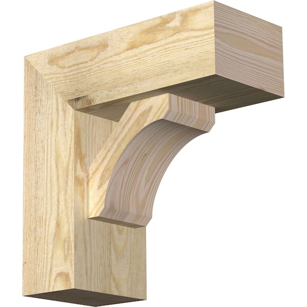Ekena Millwork Legacy Block Rough Sawn Bracket w/ Offset Brace, Douglas Fir, 6"W x 14"D x 14"H BKT0604X14X14LEC05RDF - main